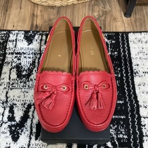 Coach red loafers